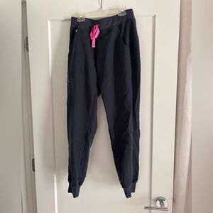 Charcoal Zamora figs pants with pink tie size small!